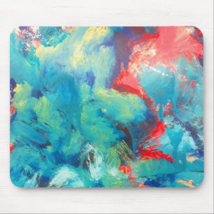 Turquoise Acrylic Painting The Abstract Art Abstra Mouse Mat