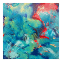 Turquoise Acrylic Painting The Abstract Art