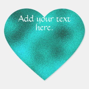 Turquoise Add Your Own Text Heart Sticker