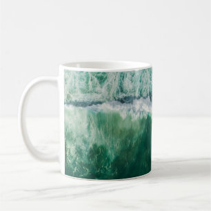Turquoise Aerial Wave: Drone Shot Coffee Mug