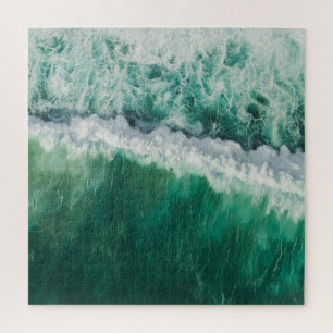 Turquoise Aerial Wave: Drone Shot Jigsaw Puzzle
