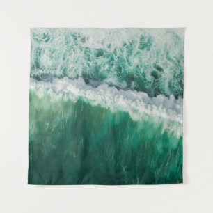 Turquoise Aerial Wave: Drone Shot Tapestry