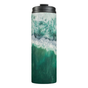 Turquoise Aerial Wave: Drone Shot Thermal Tumbler