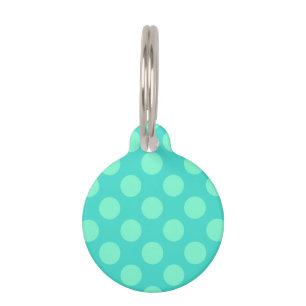 Turquoise and Aquamarine Dots Pet Tag