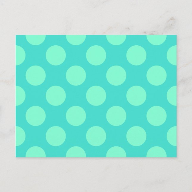 Turquoise and Aquamarine Dots Postcard (Front)