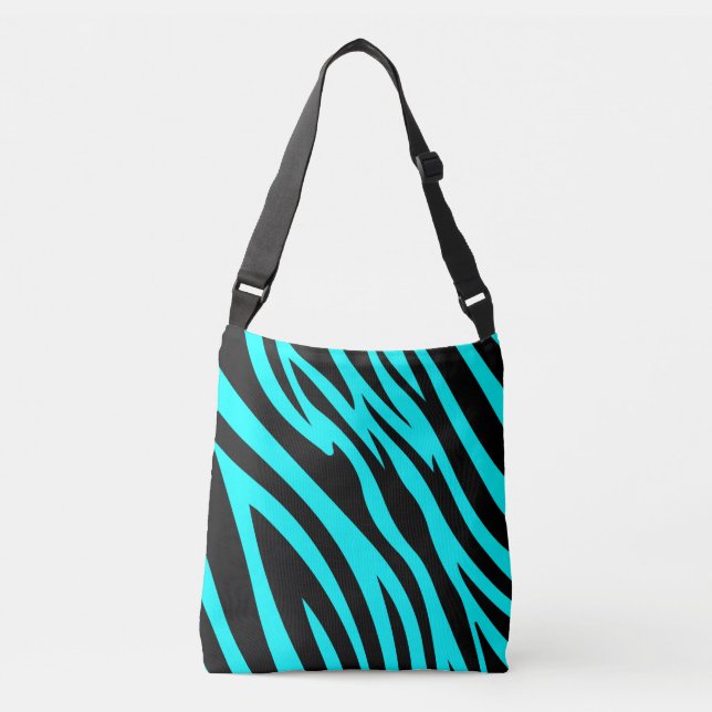 Turquoise and Black animal print  Crossbody Bag (Front)