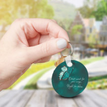 Turquoise and black butterfly Keychain