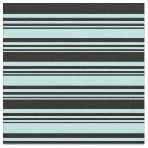 Turquoise and Black Coloured Striped Pattern Fabric