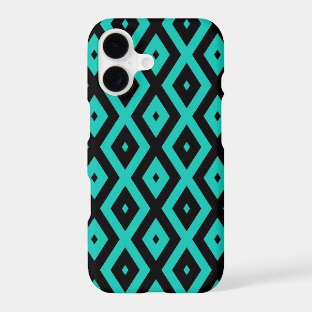 Turquoise and black diamond pattern (Back)