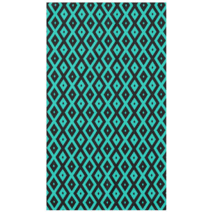 Turquoise and black diamond pattern tablecloth