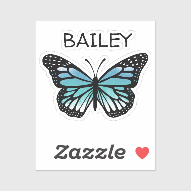 Turquoise and Blue Butterfly Personalised (Sheet)