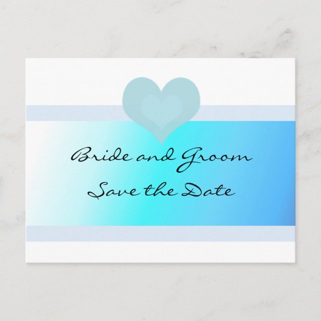 Turquoise and Blue Save the Date Announcement Postcard (Front)