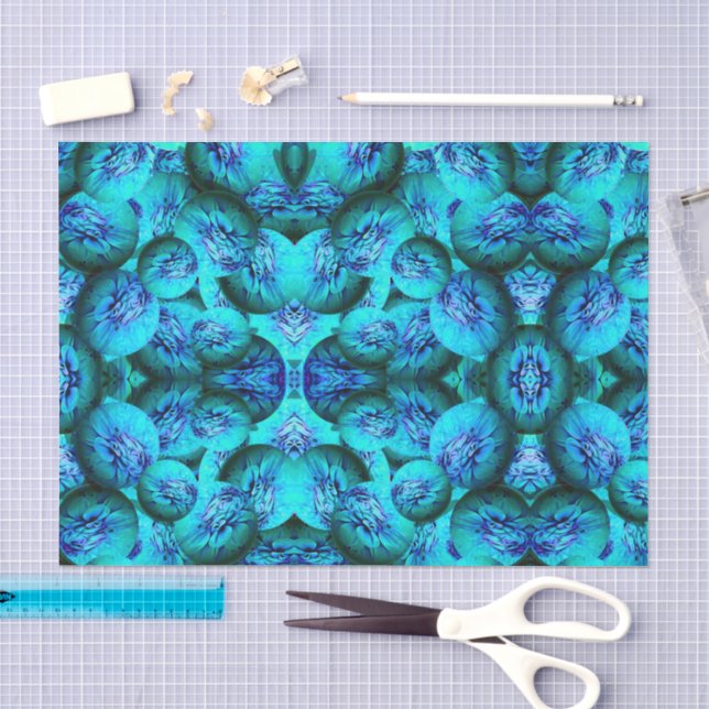 Turquoise and blue spheres in 3D optics  Tissue Paper (Craft)