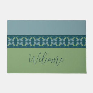 Turquoise And Blue With Green Doormat