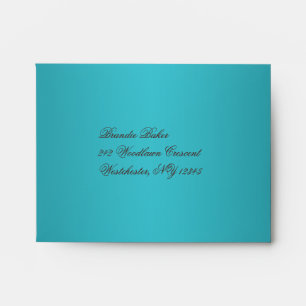 Turquoise and Brown A2 Envelope for Reply Card