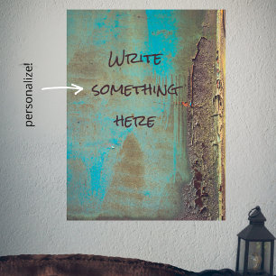 Turquoise and brown abstract poster