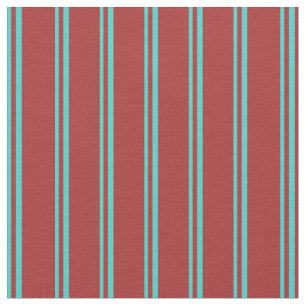Turquoise and Brown Colored Pattern of Stripes Fabric