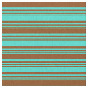 Turquoise and Brown Coloured Pattern Fabric
