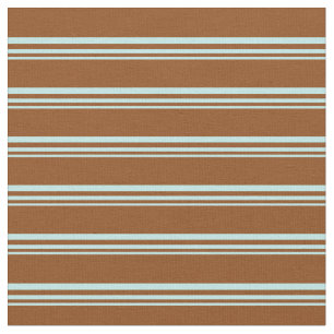 Turquoise and Brown Stripes Pattern Fabric