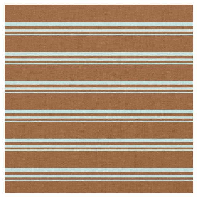Turquoise and Brown Stripes Pattern Fabric (Close Up)