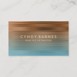 Turquoise and Copper Stripe Business Card