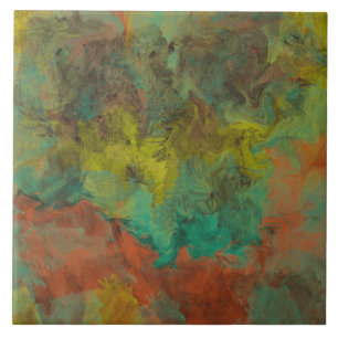 Turquoise and Copper with Gold Accents Tile