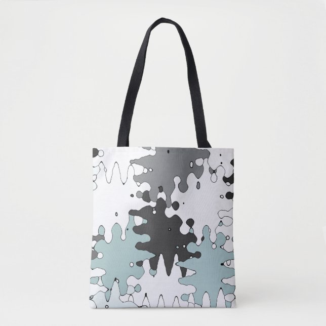 Turquoise and Coral Unique Pattern Tote Bag (Front)