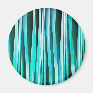 Turquoise and Cyan Ocean Stripy Lines Pattern Magnet