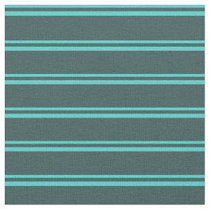 Turquoise and Dark Slate Grey Coloured Lines Fabric