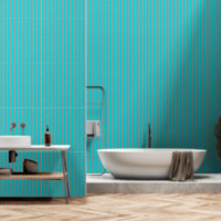 Turquoise And Dusty Teal Blue Stripes