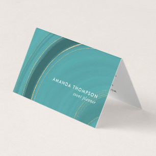 Turquoise and Gold Agate Business Card