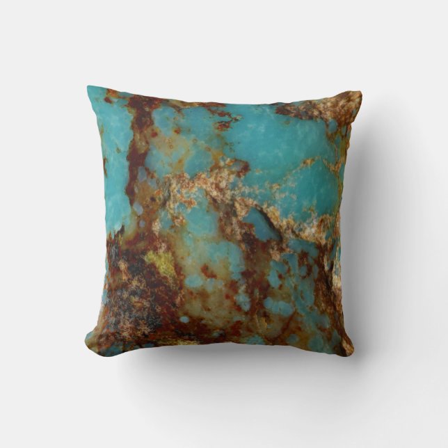 Turquoise and gold cushion (Front)