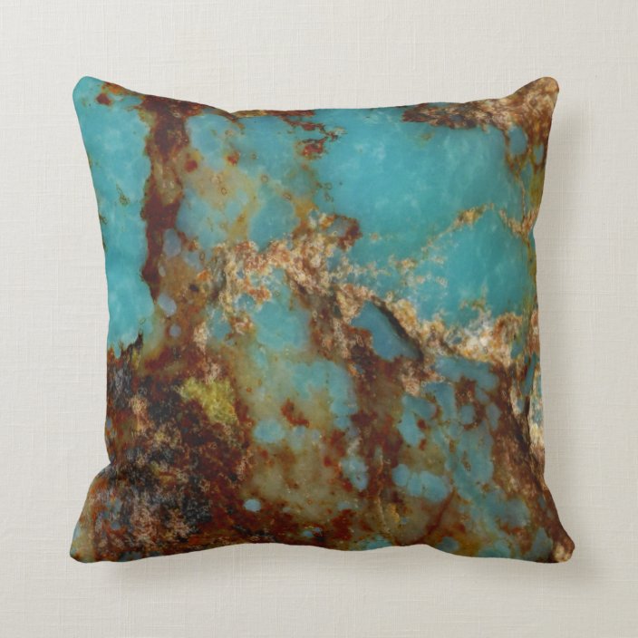 Turquoise and gold cushion Zazzle.co.uk
