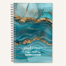 Turquoise and Gold Glitter Agate