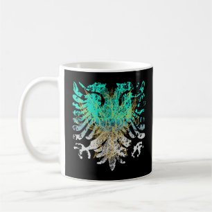 Turquoise And Gold Griffin On Black Coffee Mug
