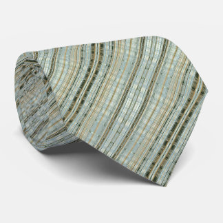 Turquoise and Gold Striped Pattern  Tie
