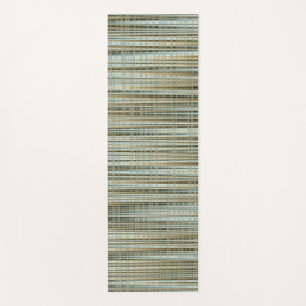 Turquoise and Gold Striped Pattern  Yoga Mat