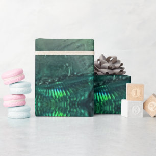 Turquoise and Green Artistic Ice Cubes Wrapping Paper