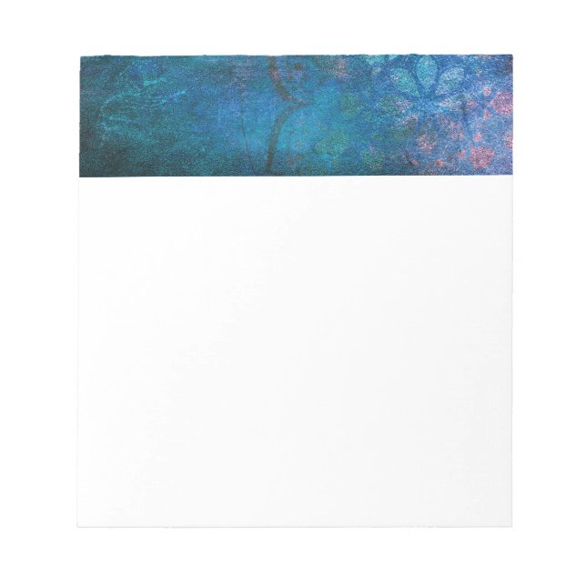 Turquoise and Green Elegant Lotus Flower Notepad (Front)