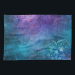 Turquoise and Green Elegant Lotus Flower Tea Towel<br><div class="desc">Turquoise,  Aqua Blue and Green Elegant Lotus Flower Foil Pattern. This floral pattern is symbolic of spiritual Buddhism.</div>