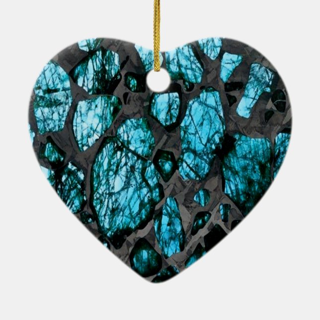 Turquoise and Grey Galactic Artistic Ceramic Tree Decoration (Back)