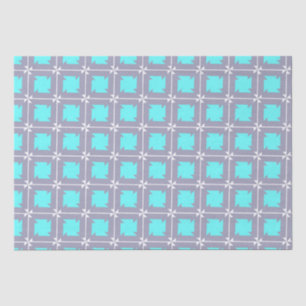Turquoise and Grey Geometric Pattern Tissue Paper