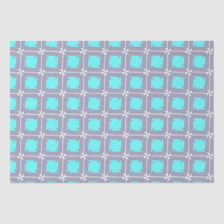 Turquoise and Grey Geometric Pattern Tissue Paper