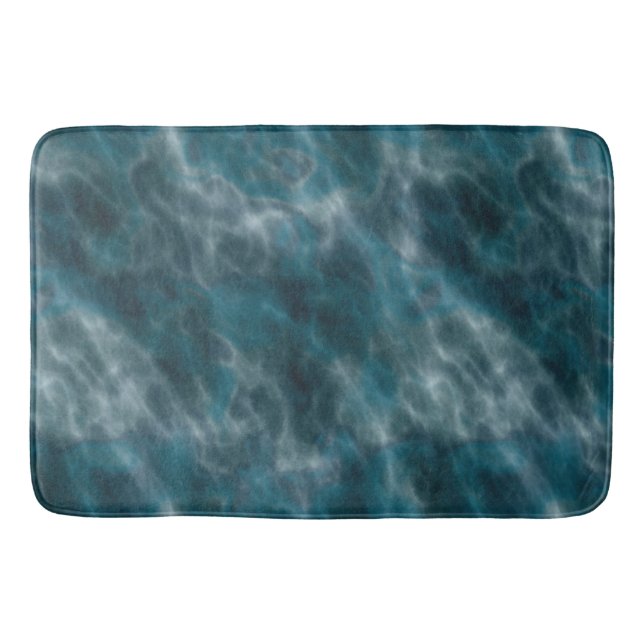 Turquoise and grey water  bath mat (Front)