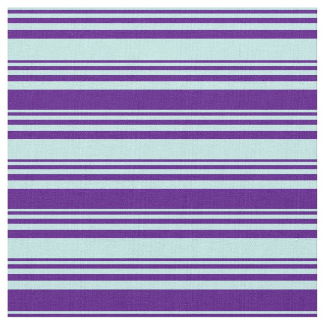 Turquoise and Indigo Coloured Lined Pattern Fabric (Close Up)