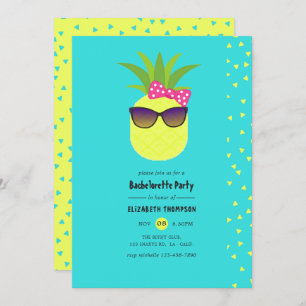 Turquoise and Lemon Tropical Summer Bachelorette Invitation