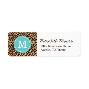 Turquoise and Leopard Print Custom Monogram
