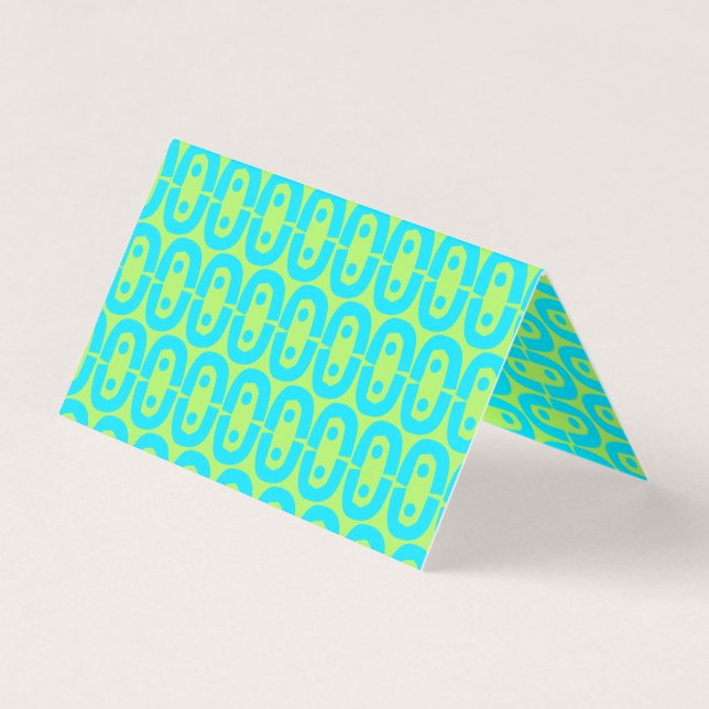 Turquoise and Lime Green Geometric Pattern (Front)
