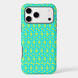 Turquoise and Lime Green Geometric Pattern