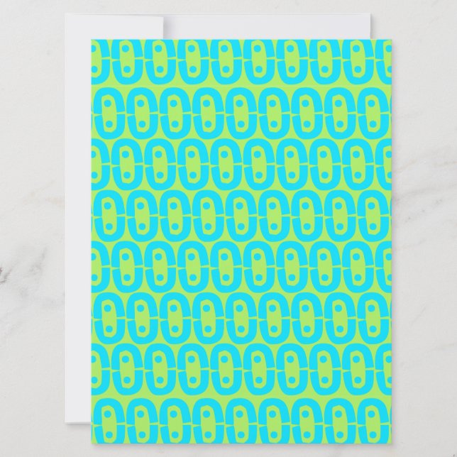Turquoise and Lime Green Geometric Pattern (Front)